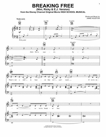 Free Sheet Music Breaking Free From High School Musical The Musical The Series