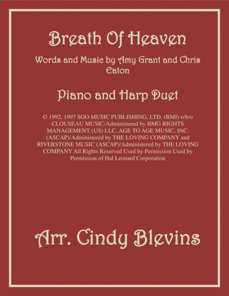 Breath Of Heaven Marys Song Piano And Harp Duet Sheet Music