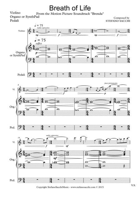 Breath Of Life Violin And Organ Sheet Music