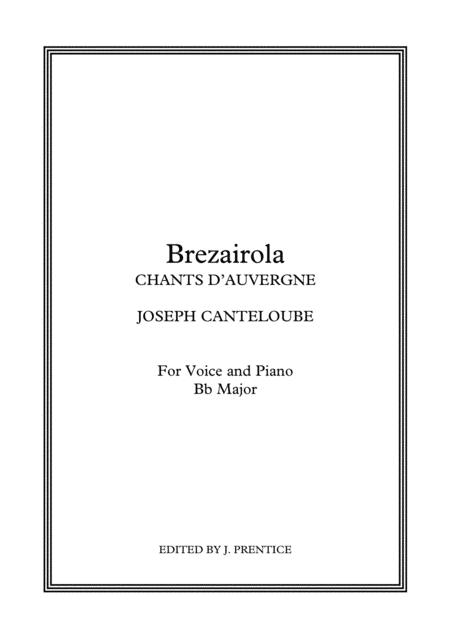 Free Sheet Music Brezairola Chants D Auvergne Bb Major