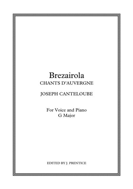 Brezairola Chants D Auvergne G Major Sheet Music