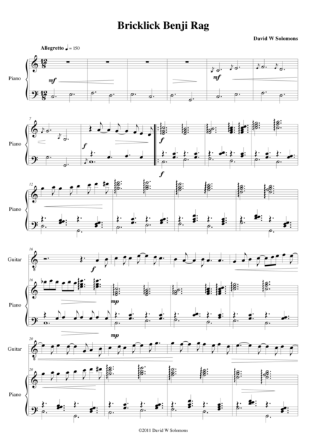 Bricklick Benji Rag Sheet Music