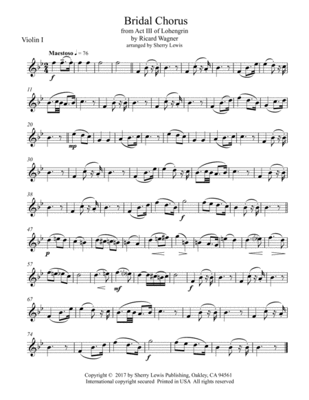 Bridal Chorus String Quartet For String Quartet Sheet Music