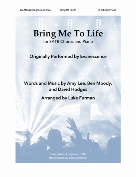 Bring Me To Life Satb Choral Sheet Music