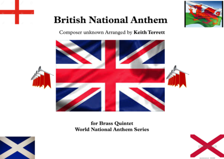 British National Anthem God Save The Queen For Brass Quintet Sheet Music