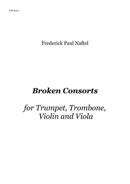 Broken Consorts Sheet Music