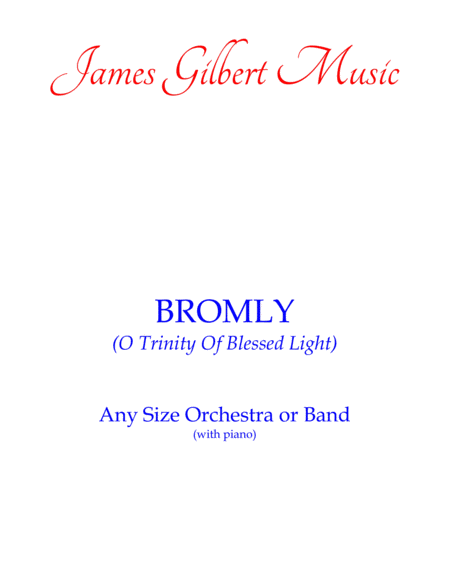 Free Sheet Music Bromley O Trinity Of Blessed Light