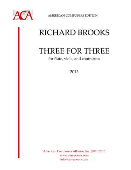 Brooks Three For Three Sheet Music