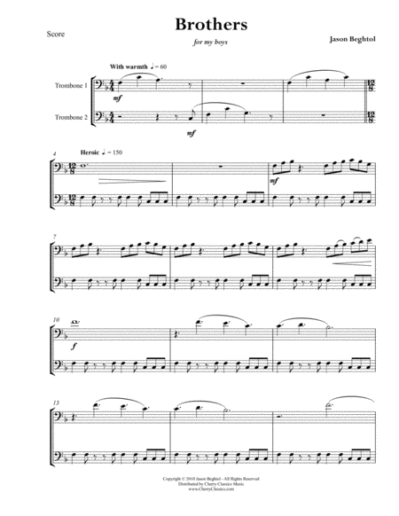 Brothers Duet For Trombones Sheet Music