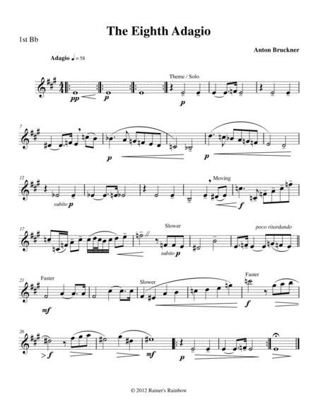 Free Sheet Music Bruckner 1887 Symphony No 8 Adagio For Clarinet Quartet With Optional String Bass Bonus Leadsheet