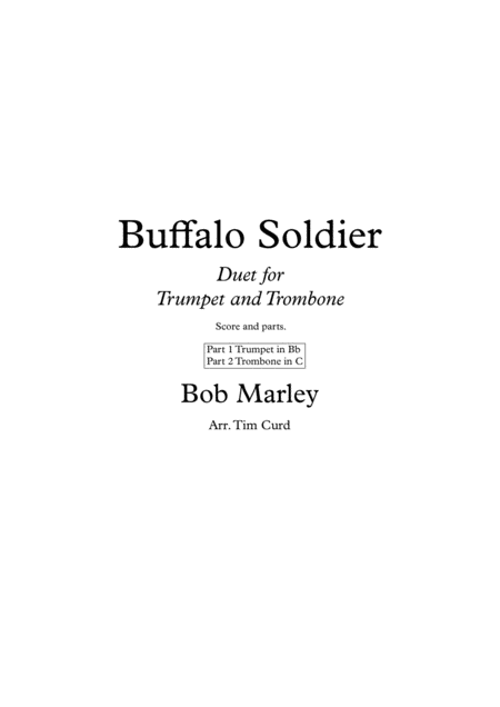 Buffalo Soldier Duet For Trumpet In Bb And Trombone In C Sheet Music