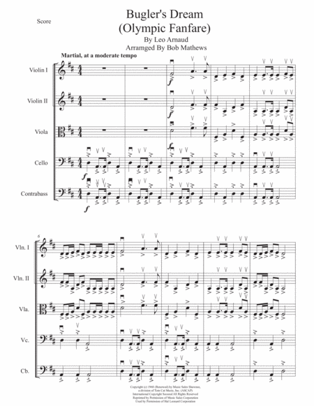 Buglers Dream Olympic Fanfare Sheet Music