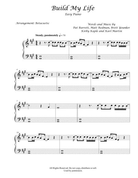 Free Sheet Music Build My Life Passion Sheet Music Easy Piano