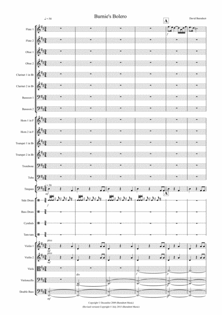 Burnies Bolero For School Orchestra Sheet Music