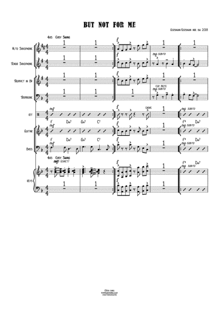 Free Sheet Music But Not For Me Jazz Combo