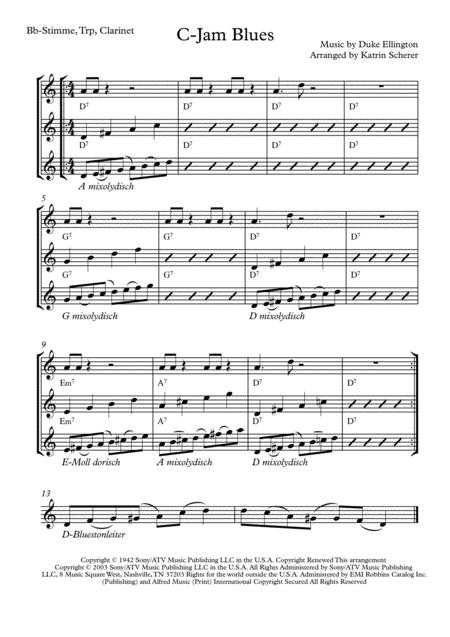 C Jam Blues In Bb Trp Sheet Music