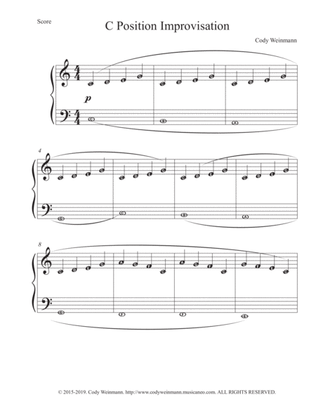 C Position Improvisation With Alpha Note Names Sheet Music