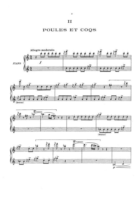 Free Sheet Music C Saint Sans The Carnival Of The Animals Poules Et Coqs Original Piano Solo