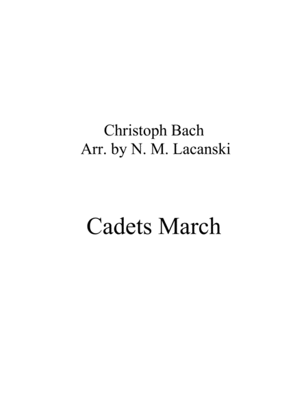 Free Sheet Music Cadets March