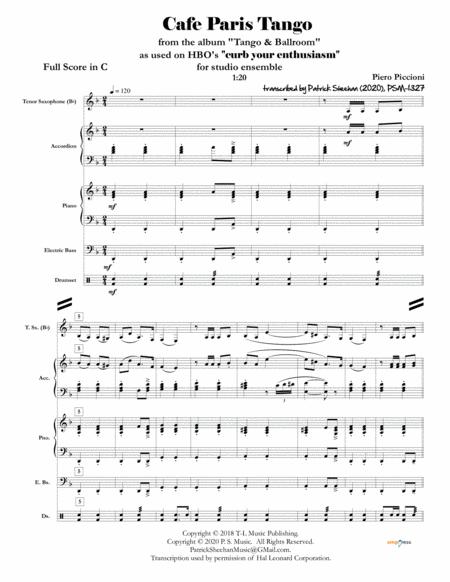 Caf Paris Tango From Curb Your Enthusiasm Full Score Set Of Parts Sheet Music