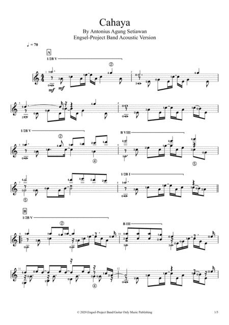 Free Sheet Music Cahaya Solo Guitar Score