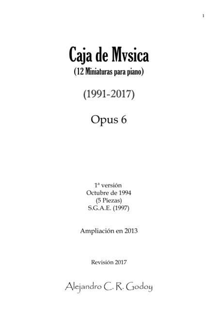 Caja De Mvsica Op 6 2017 1 Melan Khol Sheet Music