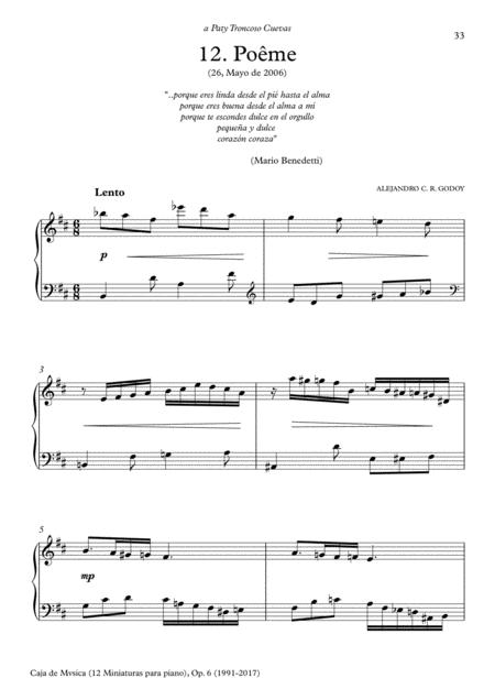 Caja De Mvsica Op 6 2017 12 Pome Sheet Music