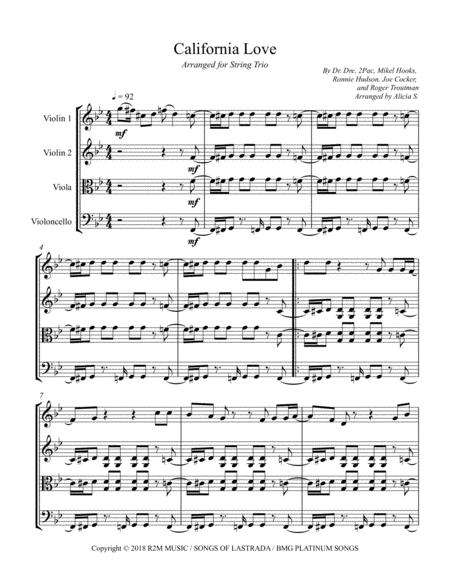 Free Sheet Music California Love String Trio