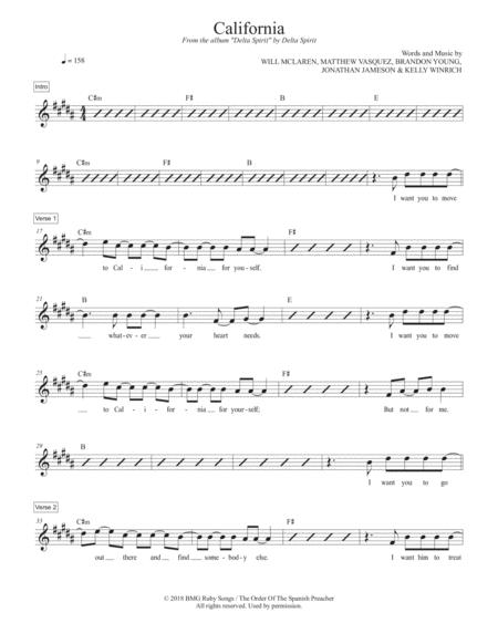 California Sheet Music