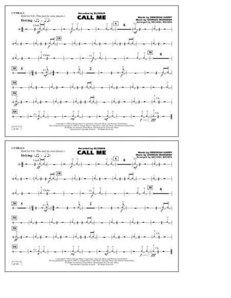 Call Me Arr Michael Brown Cymbals Sheet Music