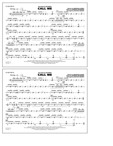 Call Me Arr Michael Brown Snare Drum Sheet Music