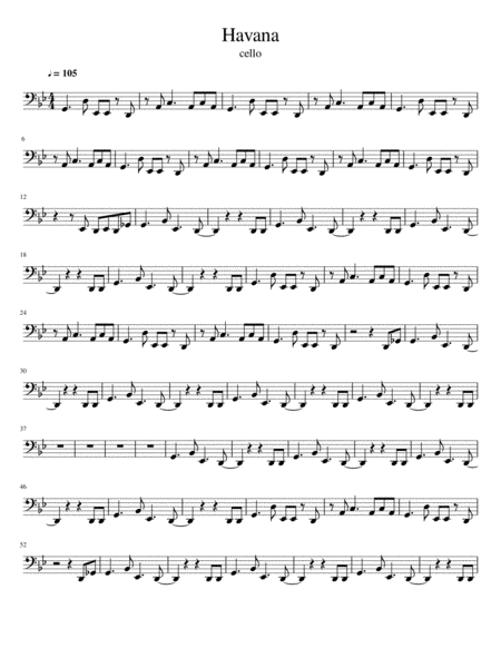 Camila Cabello Feat Young Thug Havana String Quartet Arrangement Sheet Music