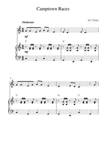 Free Sheet Music Camptown Races