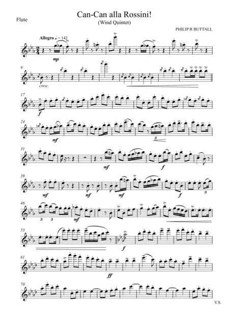 Free Sheet Music Can Can Alla Rossini Wind Quintet Set Of Parts X5
