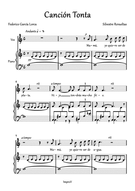 Free Sheet Music Cancin Tonta