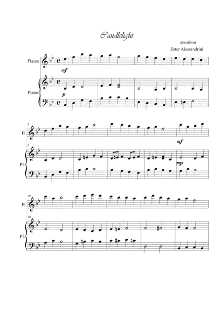 Free Sheet Music Candlelight Flute And Piano
