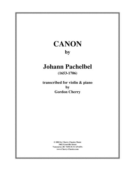 Free Sheet Music Canon For Violin And Piano