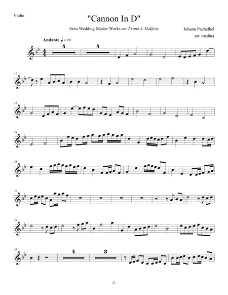 Free Sheet Music Canon In D