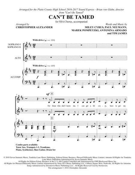 Cant Be Tamed Octavo Sheet Music