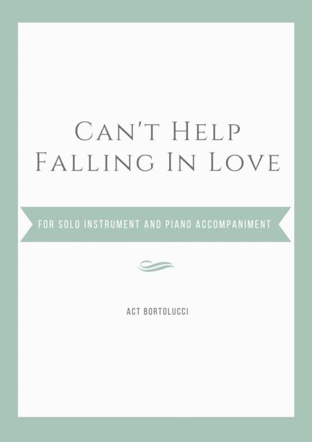 Cant Help Falling In Love Baritone Sax And Piano Sheet Music