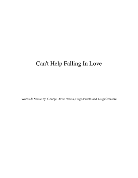 Free Sheet Music Cant Help Falling In Love String Quartet For String Quartet