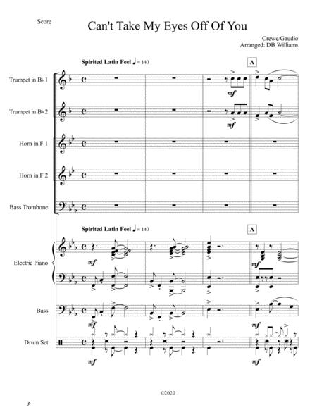 Free Sheet Music Cant Take My Eyes Off Of You Brass Quintet