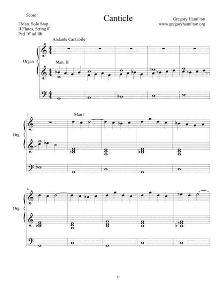 Cantabile For Organ Sheet Music