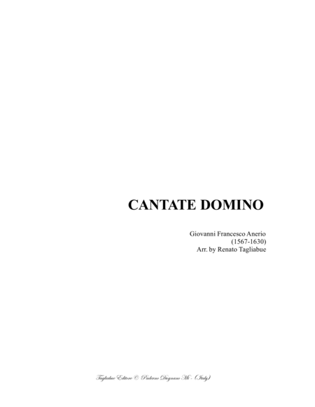 Cantate Domino Anerio G F For Satb Choir Sheet Music