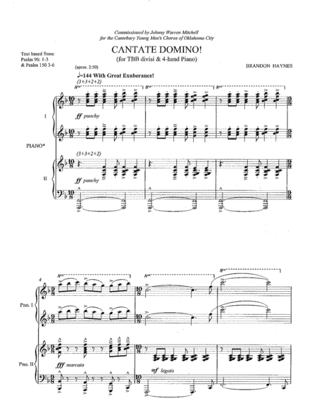 Cantate Domino Ttbb Sheet Music