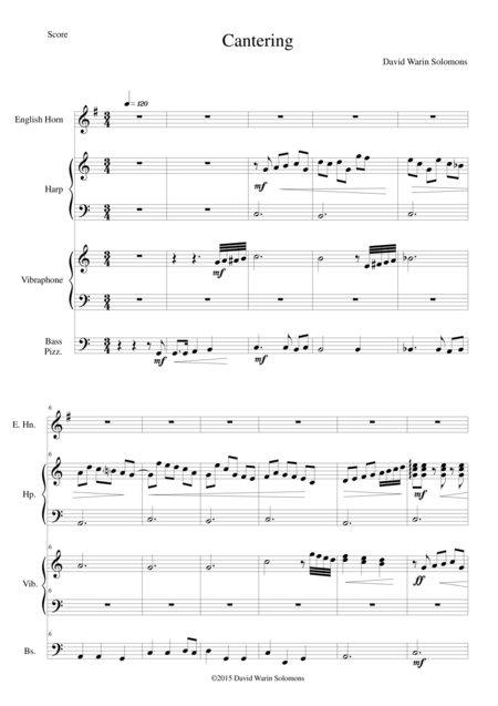 Free Sheet Music Cantering For Cor Anglais Harp Vibraphone And Plucked Bass