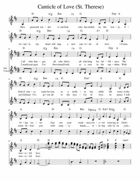 Canticle Of Love Of St Therese With 2nd And 3rd Voice Sheet Music