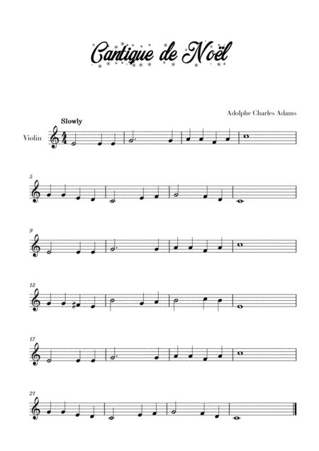 Free Sheet Music Cantique De Nol For Violin