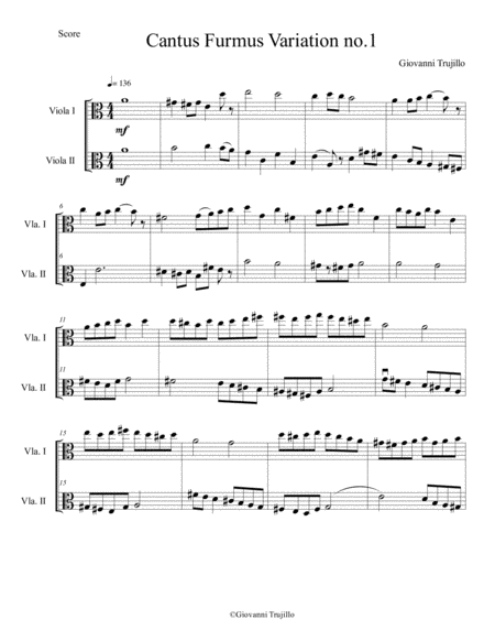 Free Sheet Music Cantus Firmus Variations No 1