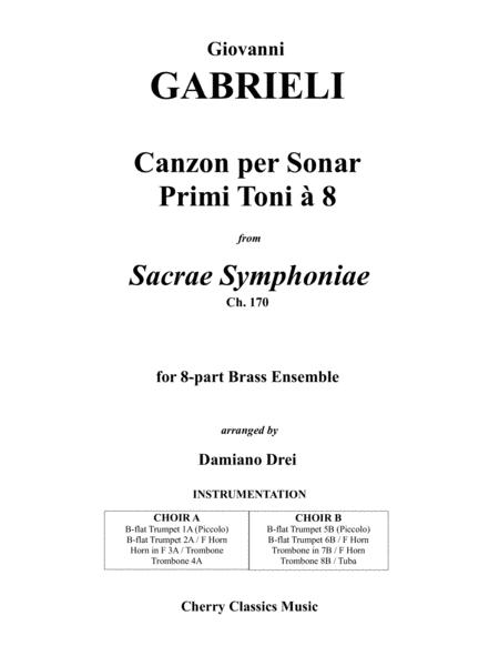 Canzon Per Sonar Primi Toni A 8 For 8 Part Brass Ensemble Octet Sheet Music